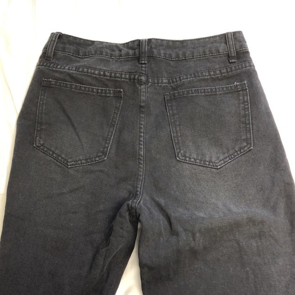 Wide Leg Black Ripped Jeans. Size 6. NWOT - Picture 2 of 4